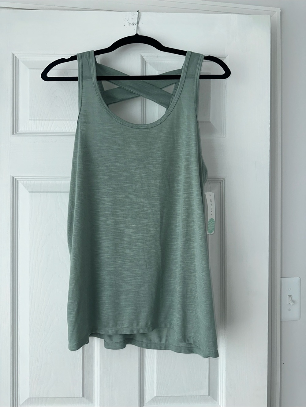 GAIAM Sage Green Cross-Back Tank Top